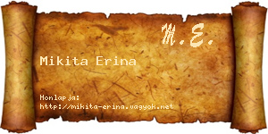 Mikita Erina névjegykártya